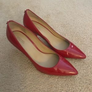 Michael Kors, Red, patent leather, heels.